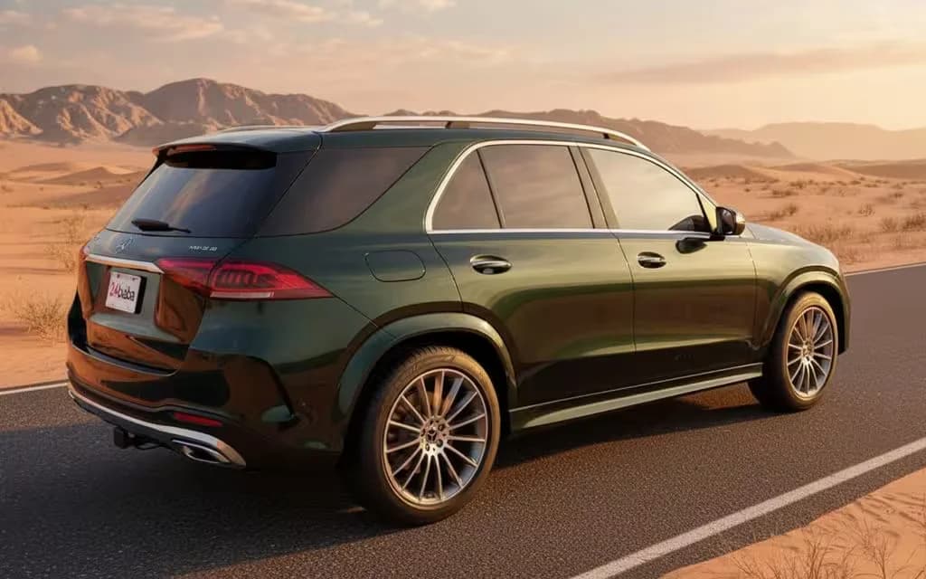 Mercedes Gle450 2023 Black rear view showing taillights – rental in Dubai