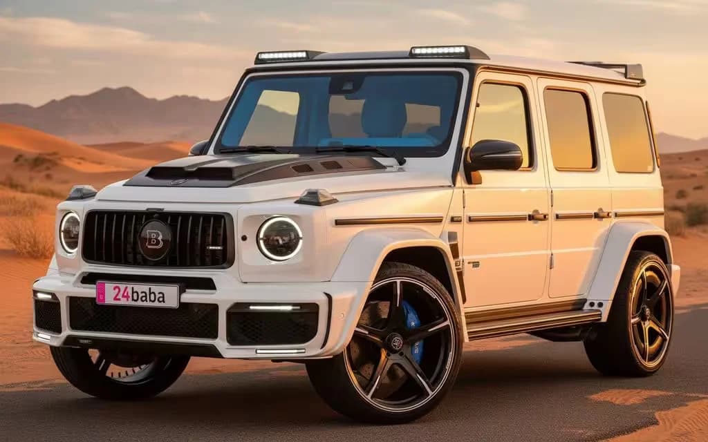 Mercedes G900 2021 White cover image – rental in Dubai