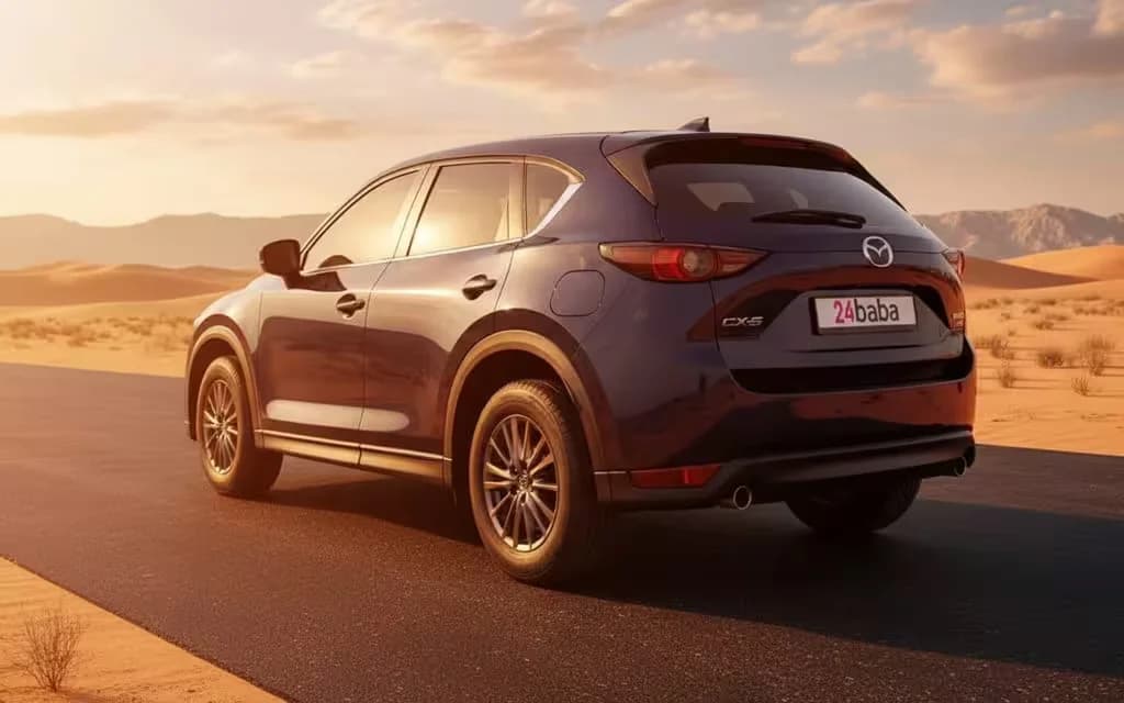 Mazda Cx 5 2024 Blue rear view showing taillights – rental in Dubai