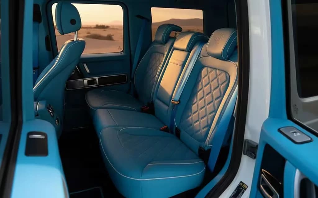 Mercedes G900 2021 leather seats and cabin – rental in Dubai