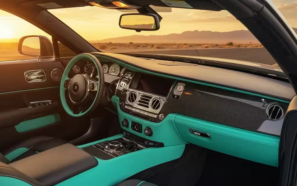 RollsRoyce Wraith 2025 interior view showing trim – rental in Dubai