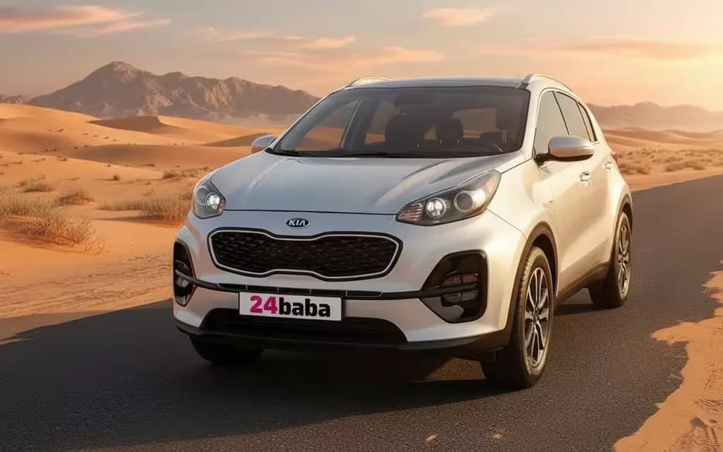 Kia Sportage 2021 Silver front view with headlights