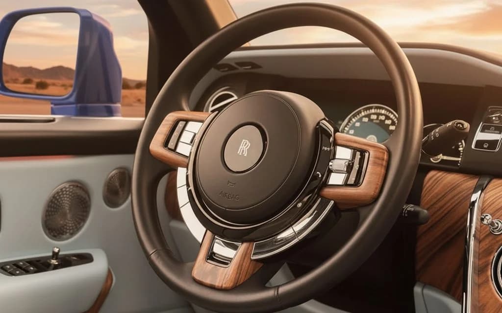 RollsRoyce Cullinan 2025 interior view showing trim – rental in Dubai