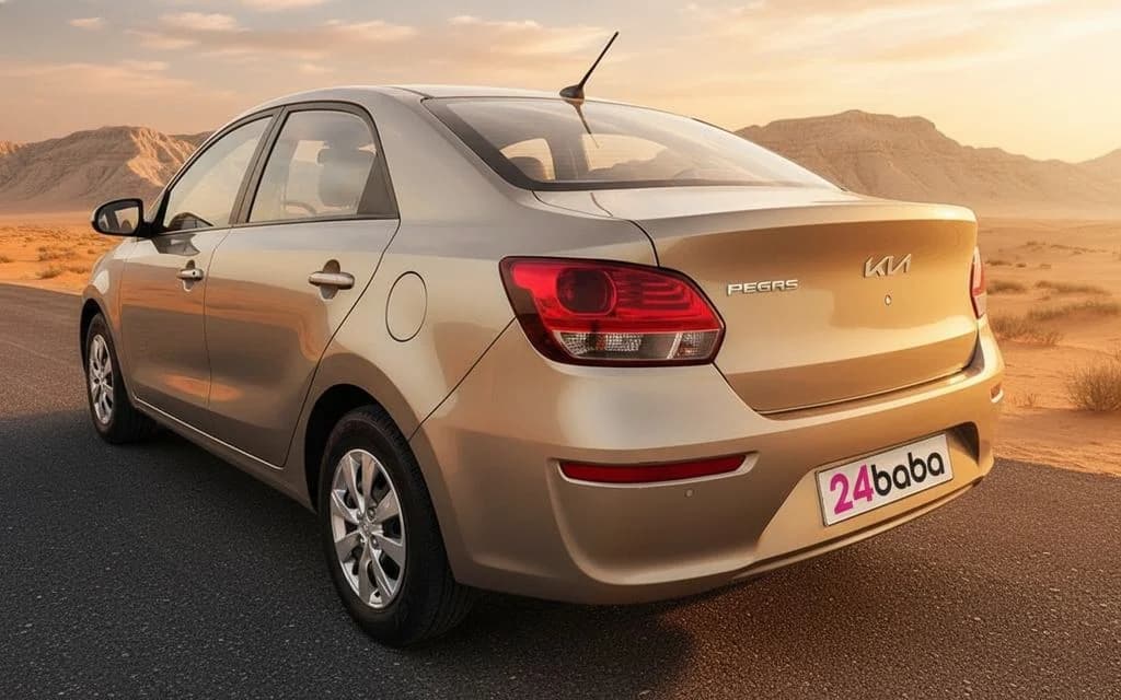 Kia Pegas 2023 Silver rear view showing taillights