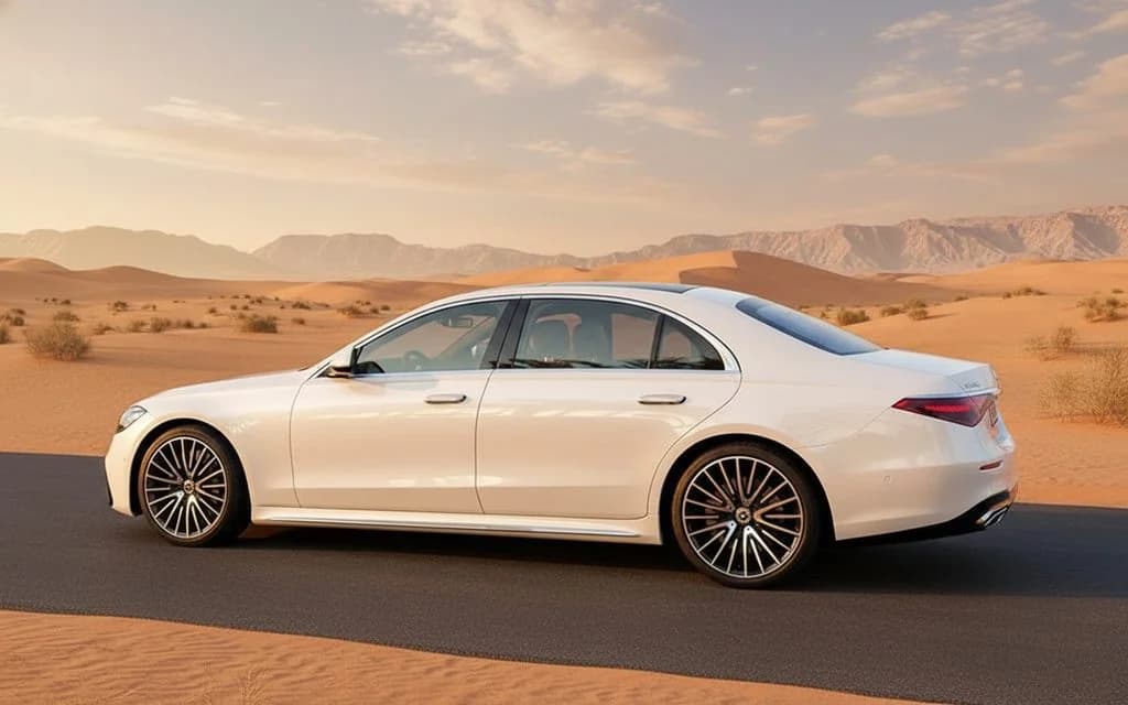 Mercedes S500 2021 White side profile