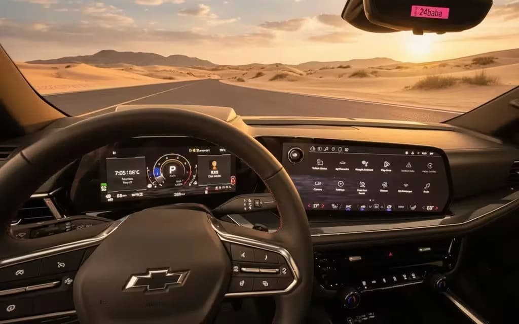 Chevrolet Tahoe 2025 interior view showing trim – rental in Dubai