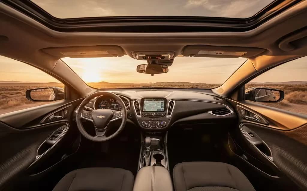 Chevrolet Malibu 2024 dashboard and infotainment – rental in Dubai
