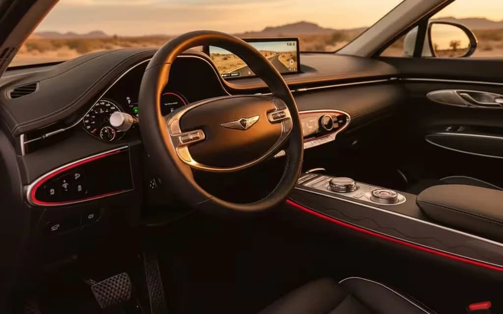 Genesis Gv70 2023 dashboard and infotainment – rental in Dubai