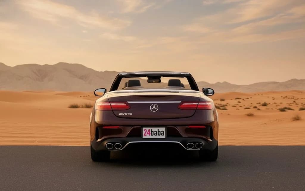 Mercedes E450 2025 Red rear view showing taillights