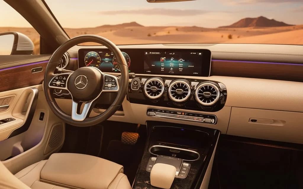 Mercedes Cla250 2023 interior view showing trim