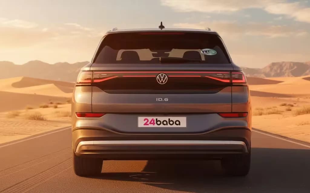 Volkswagen Id6 2021 Grey rear view showing taillights – rental in Dubai