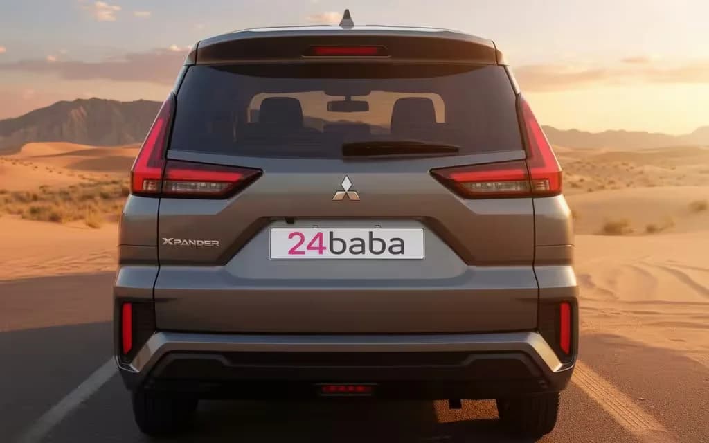 Mitsubishi Xpander 2025 Grey rear view showing taillights – rental in Dubai