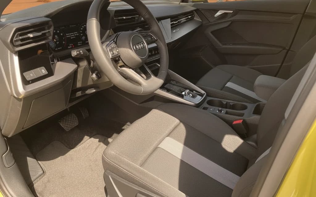 Audi A3 2024 Yellow interior view – rental in Dubai