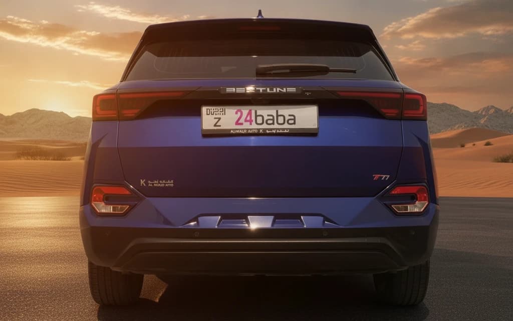 Bestune T77 2024 Blue rear view – rental in Dubai