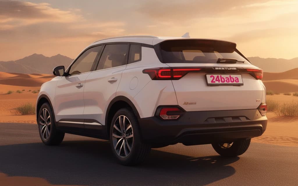 Bestune T77 2024 White rear view – rental in Dubai