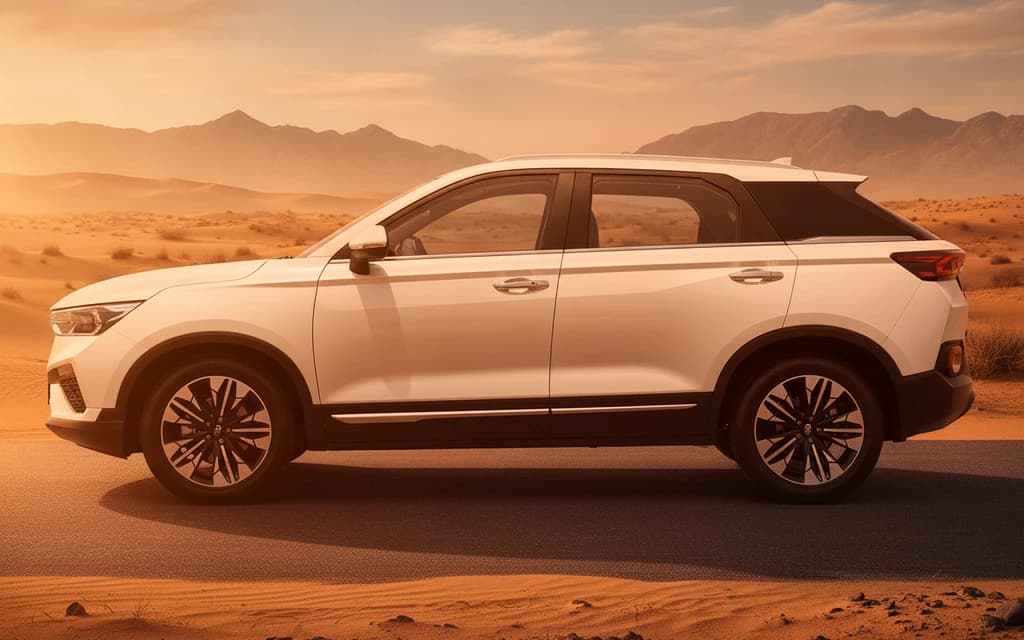 Bestune T77 2024 White side view – rental in Dubai
