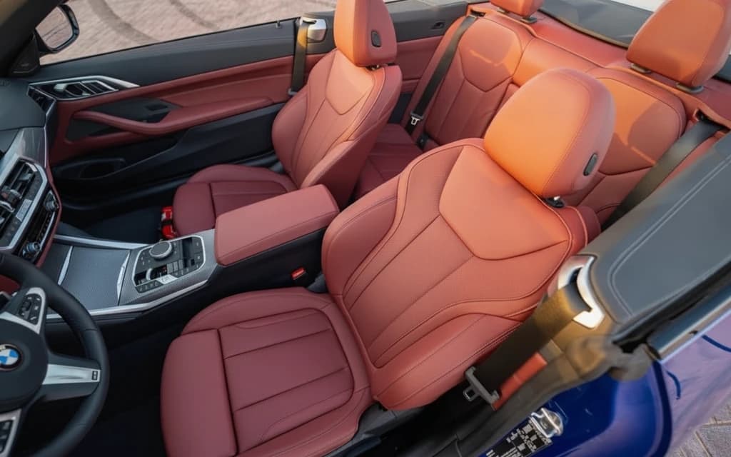 BMW 420i 2024 Blue front seats – rental in Dubai