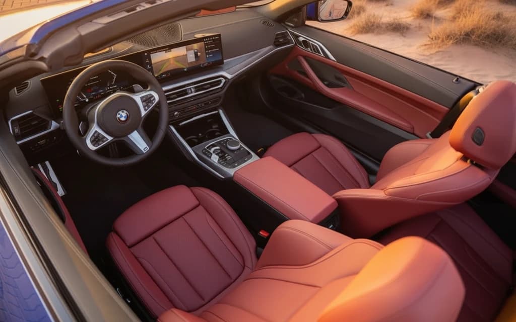 BMW 420i 2024 Blue interior view – rental in Dubai