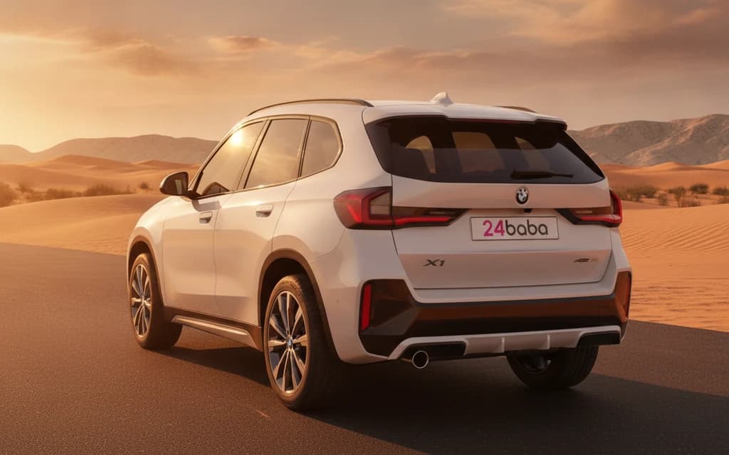 BMW X1 2025 White rear view – rental in Dubai
