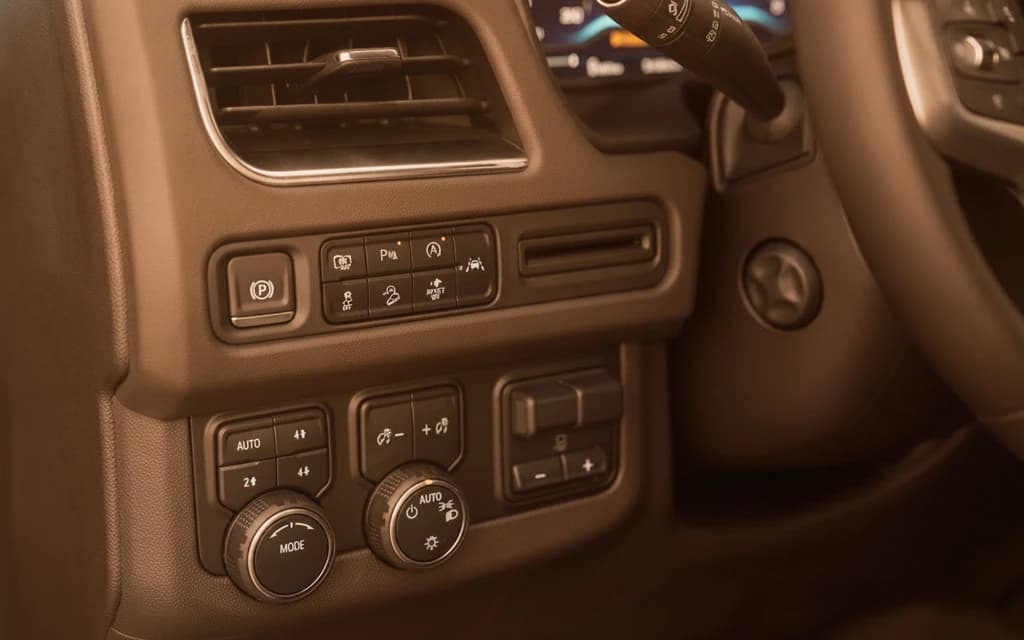 Chevrolet Tahoe 2024 Black dashboard view – rental in Dubai
