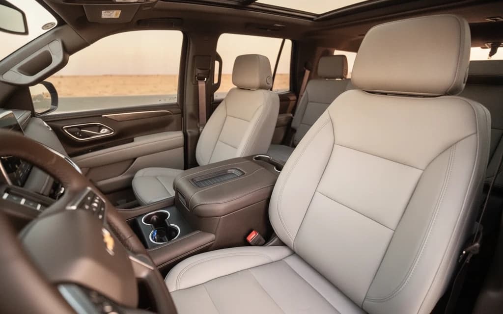 Chevrolet Tahoe 2024 Black front seats – rental in Dubai