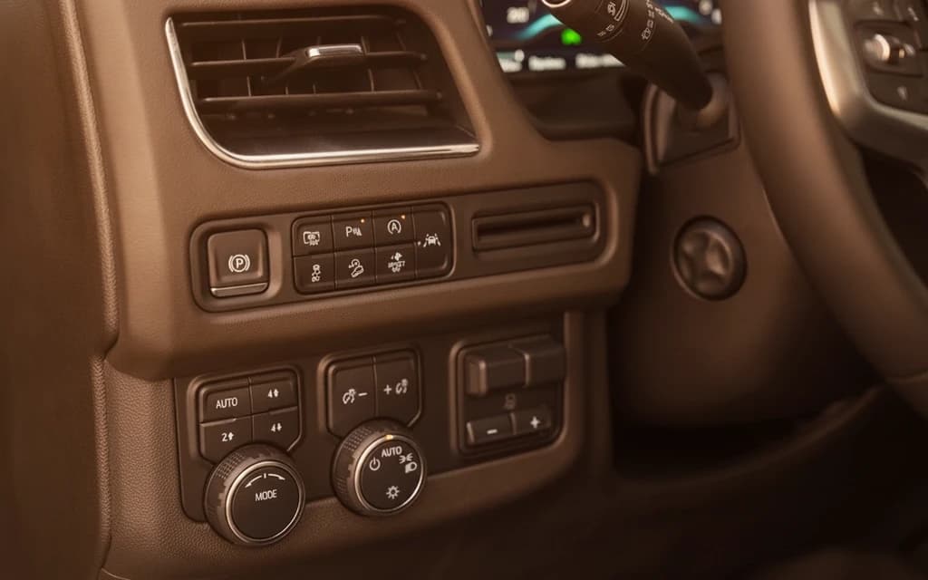 Chevrolet Tahoe 2024 Black dashboard view – rental in Dubai