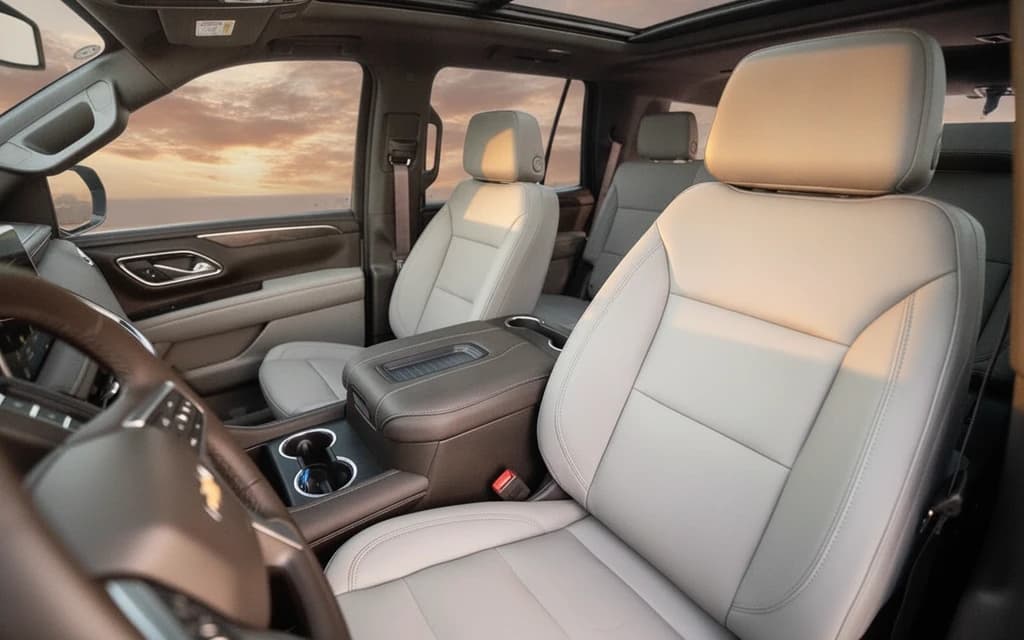 Chevrolet Tahoe 2024 Black front seats – rental in Dubai