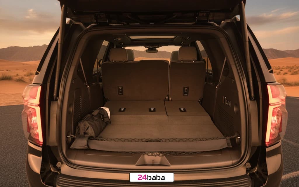 Chevrolet Tahoe 2024 Black trunk space – rental in Dubai