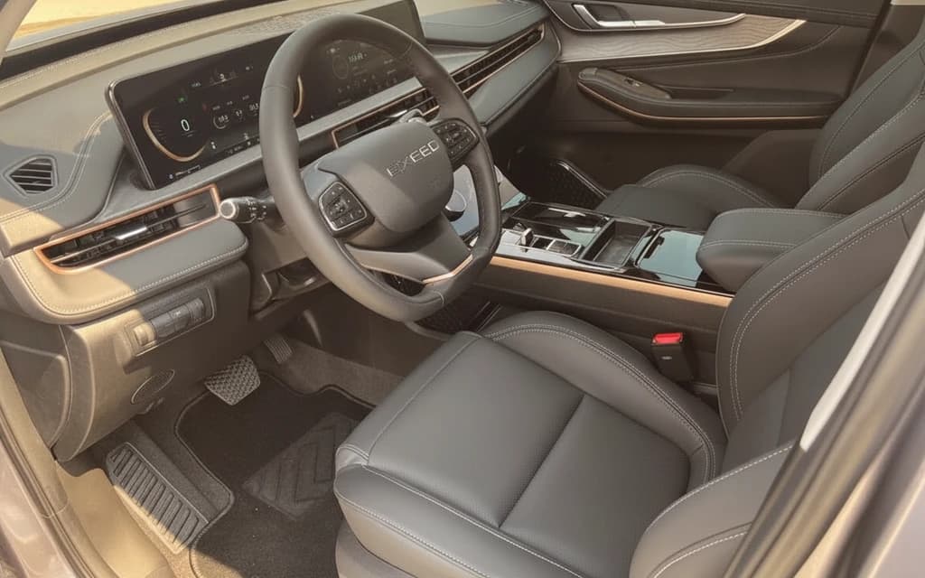 Exeed LX 2024 Gray interior view – rental in Dubai