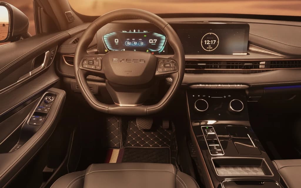 Exeed LX 2026 Gray dashboard view – rental in Dubai