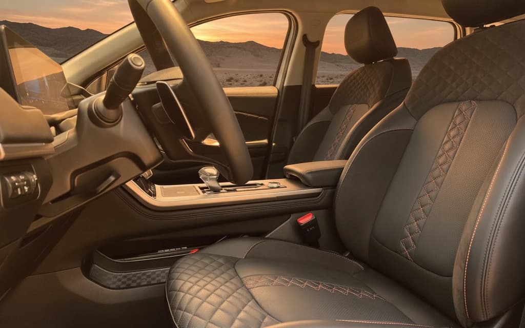 Exeed TXL 2024 Gray front seats – rental in Dubai