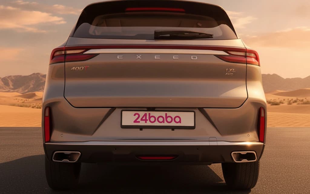 Exeed TXL 2024 Gray rear view – rental in Dubai