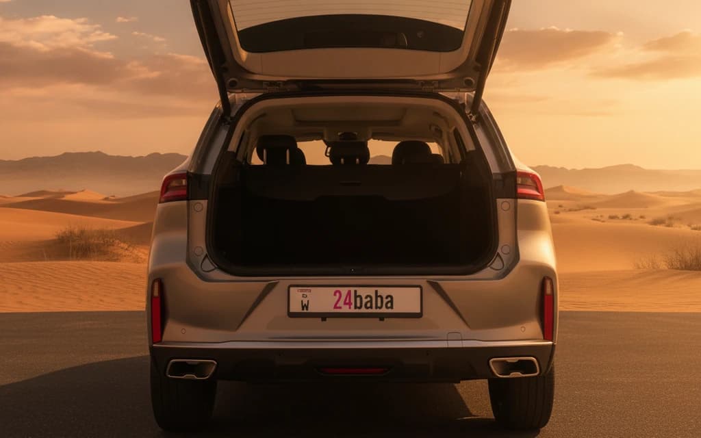 Exeed TXL 2024 Gray trunk space – rental in Dubai