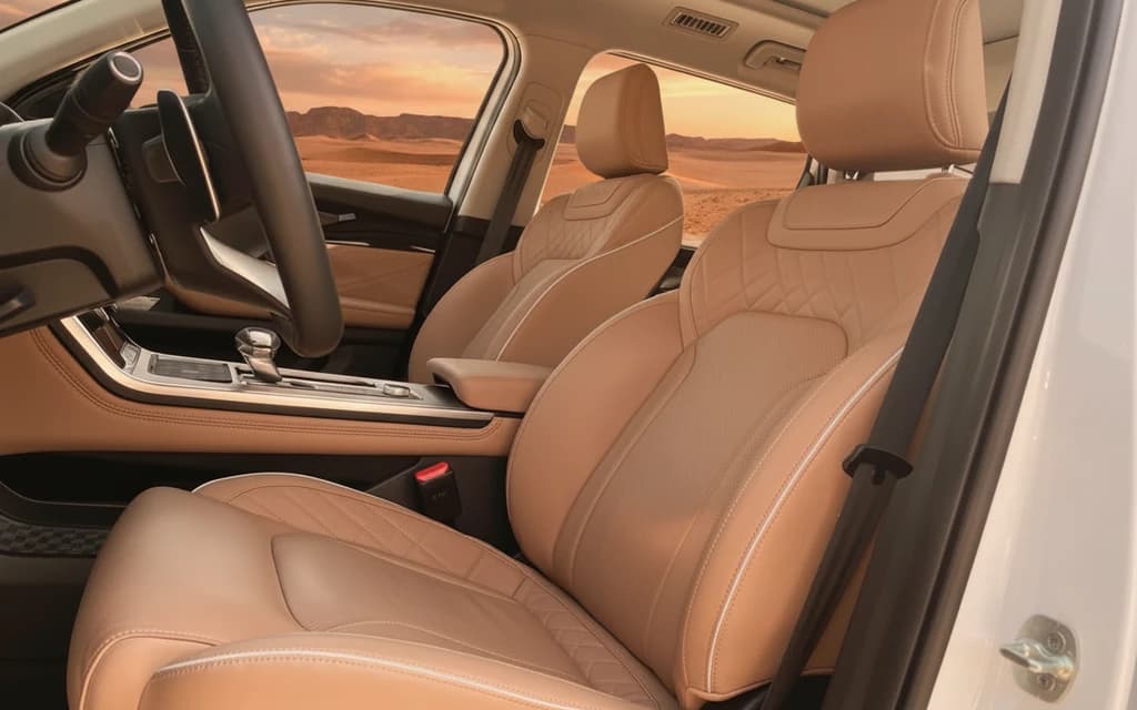 Exeed VX 2024 White front seats – rental in Dubai