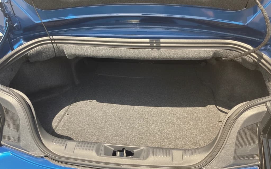 Ford Mustang 2024 Blue trunk space – rental in Dubai