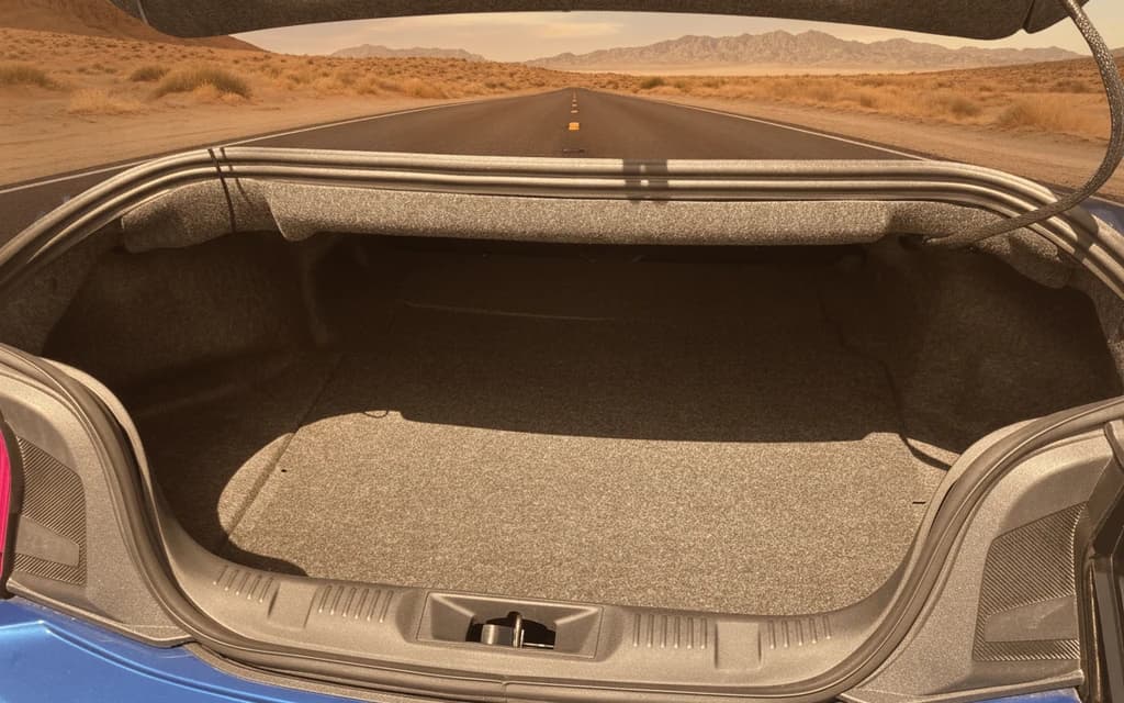 Ford Mustang 2024 Blue trunk space – rental in Dubai