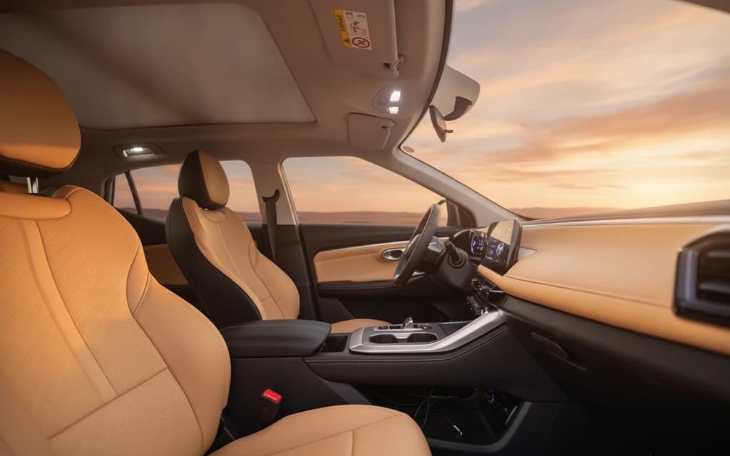 GAC GS3 Emzoom 2025 Aqua Blue interior view – rental in Dubai
