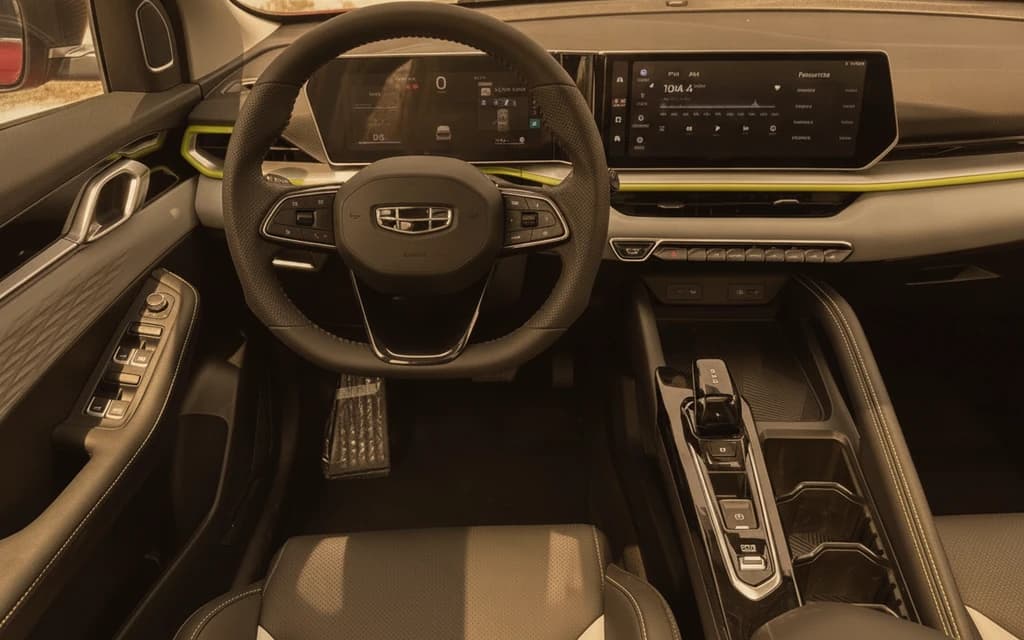 Geely Coolray 2024 Red dashboard view – rental in Dubai