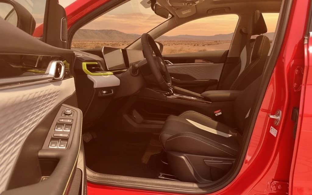 Geely Coolray 2024 Red interior-front view – rental in Dubai