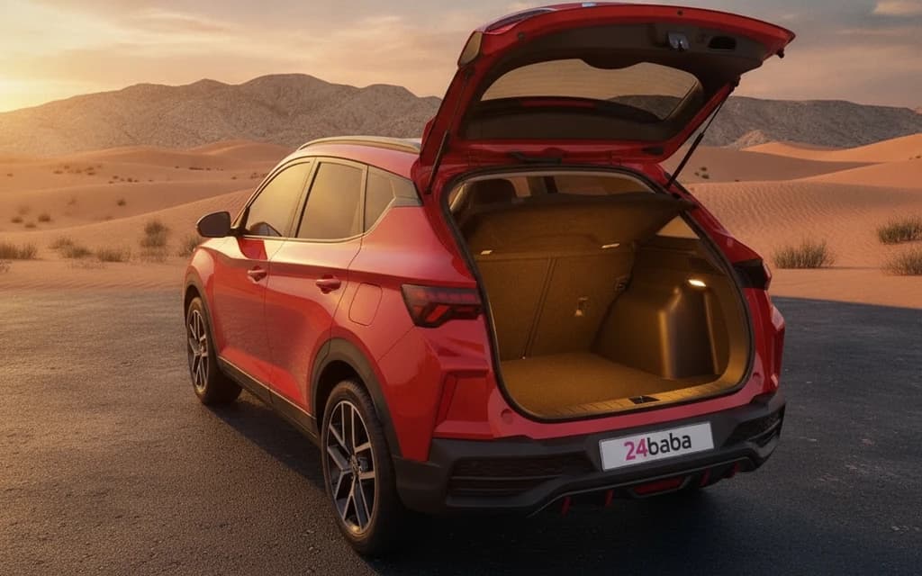 Geely Coolray 2024 Red trunk space – rental in Dubai