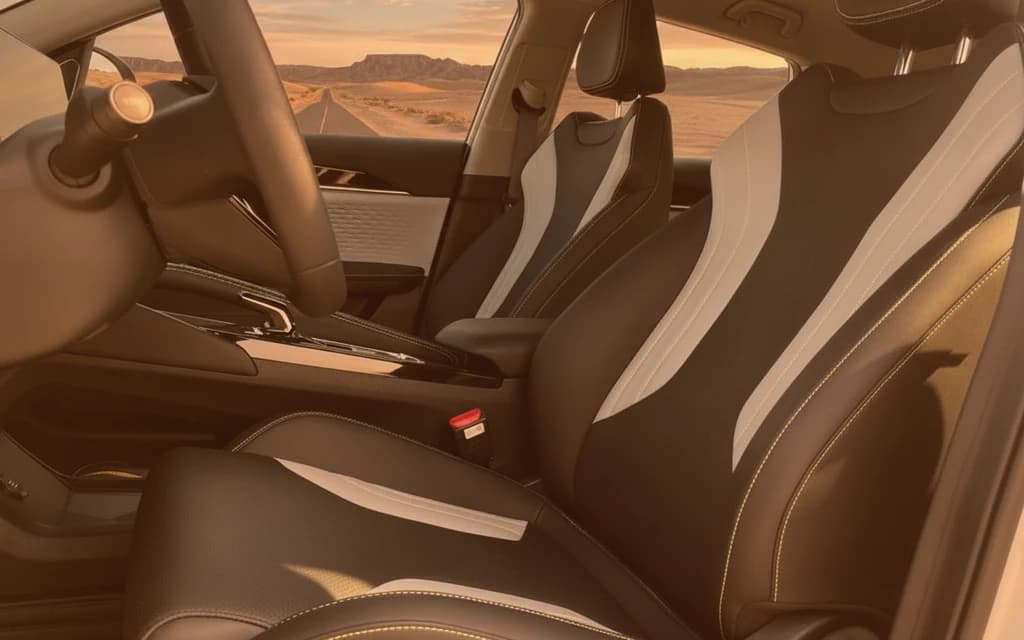Geely Coolray 2024 White front seats – rental in Dubai