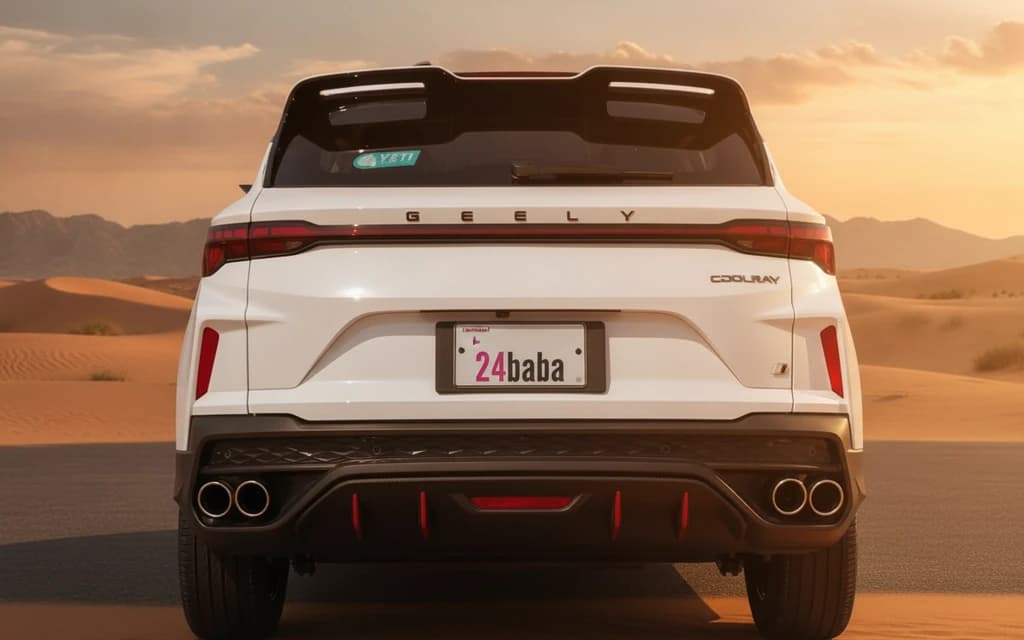 Geely Coolray 2024 White rear view – rental in Dubai