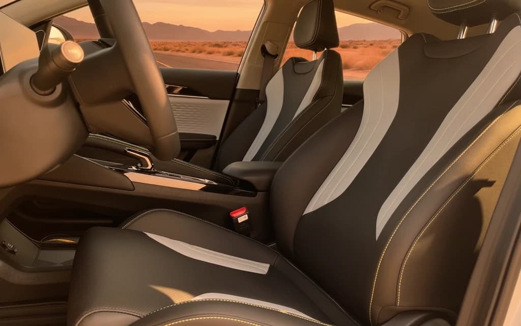 Geely Coolray 2024 White front seats – rental in Dubai