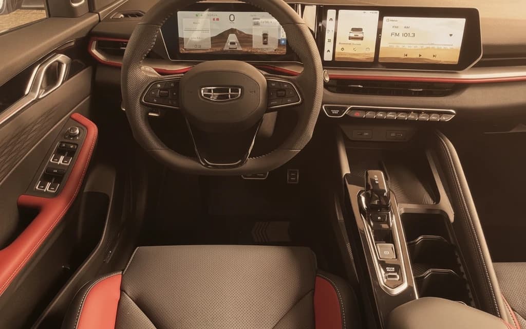 Geely Coolray 2025 Gray dashboard view – rental in Dubai