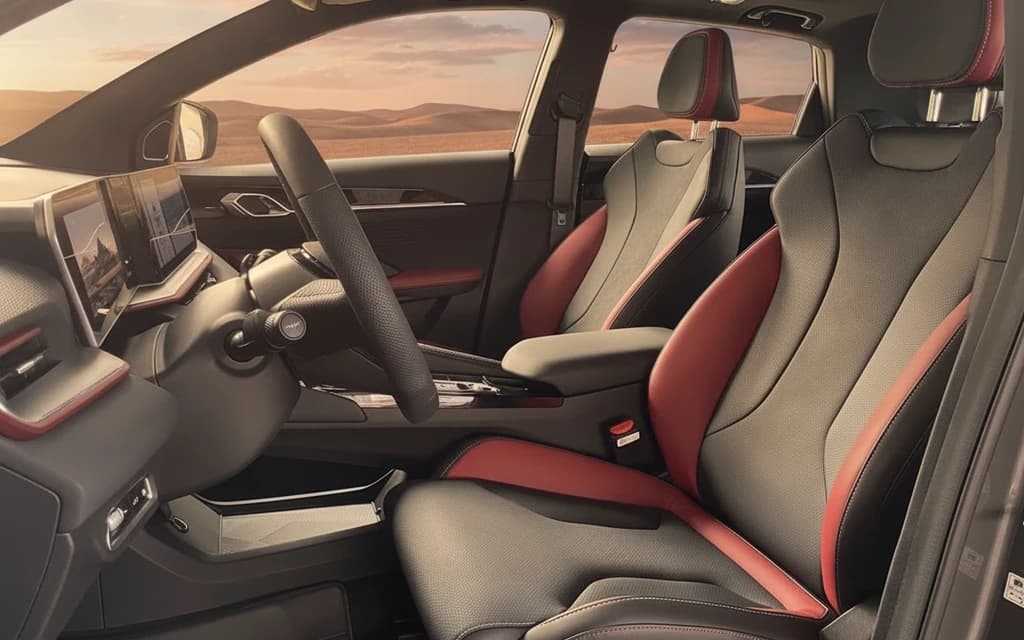 Geely Coolray 2025 Gray front seats – rental in Dubai