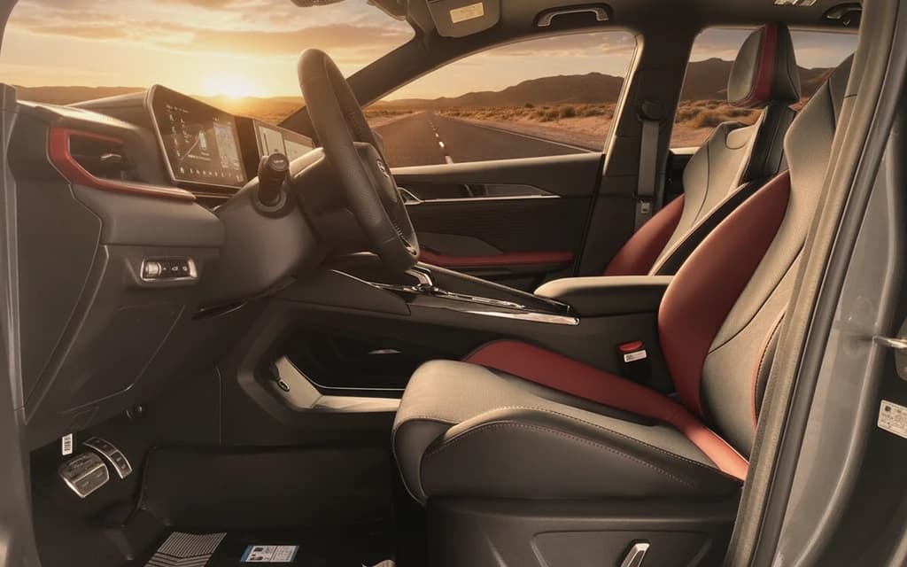 Geely Coolray 2025 Gray interior view – rental in Dubai