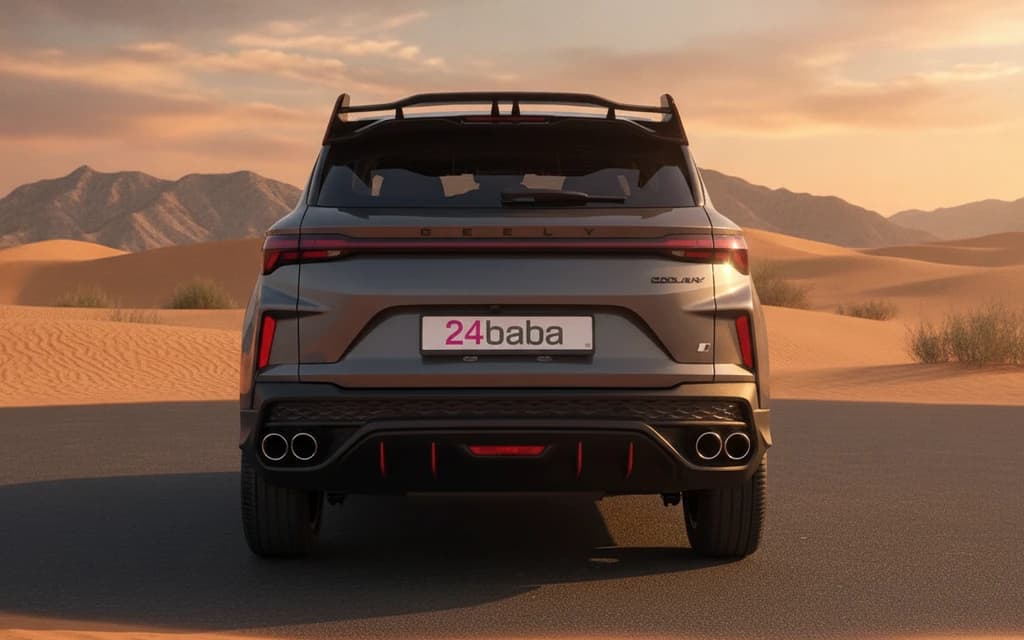 Geely Coolray 2025 Gray rear view – rental in Dubai