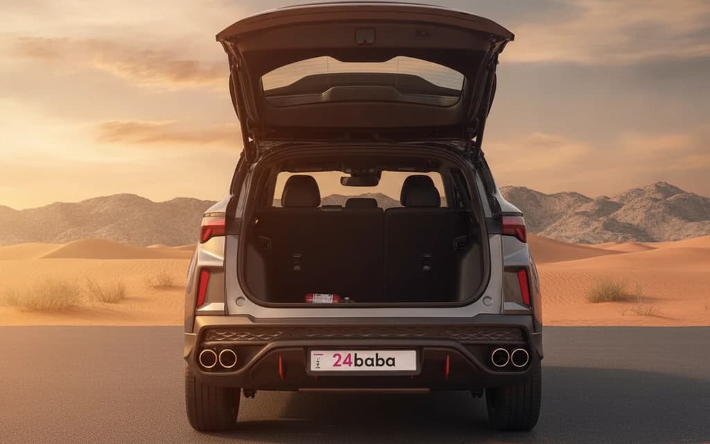 Geely Coolray 2025 Gray trunk space – rental in Dubai