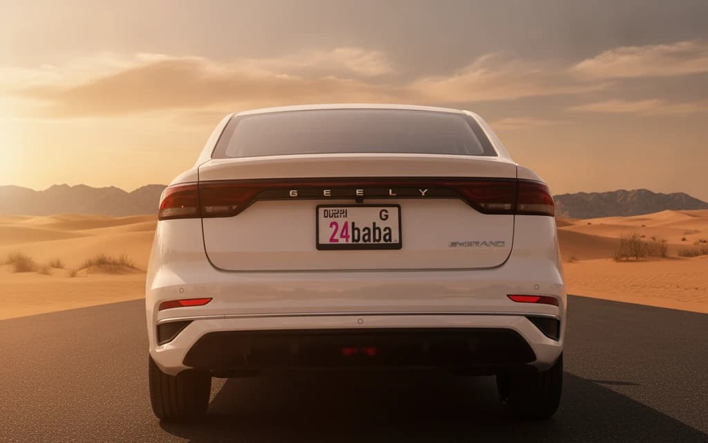 Geely Emgrand 2024 White rear view – rental in Dubai