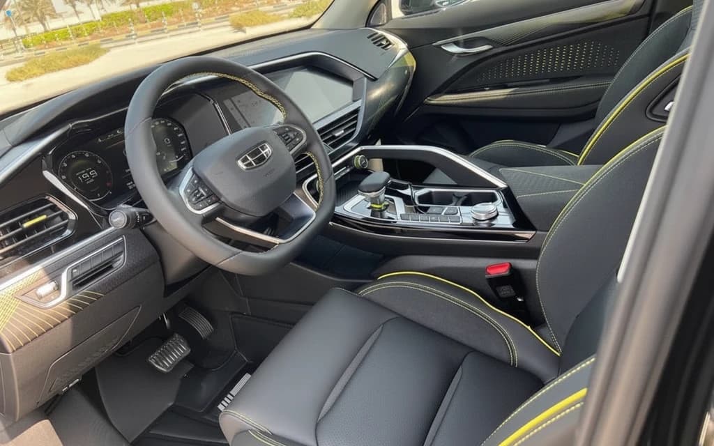 Geely Tugella 2024 Black interior view – rental in Dubai